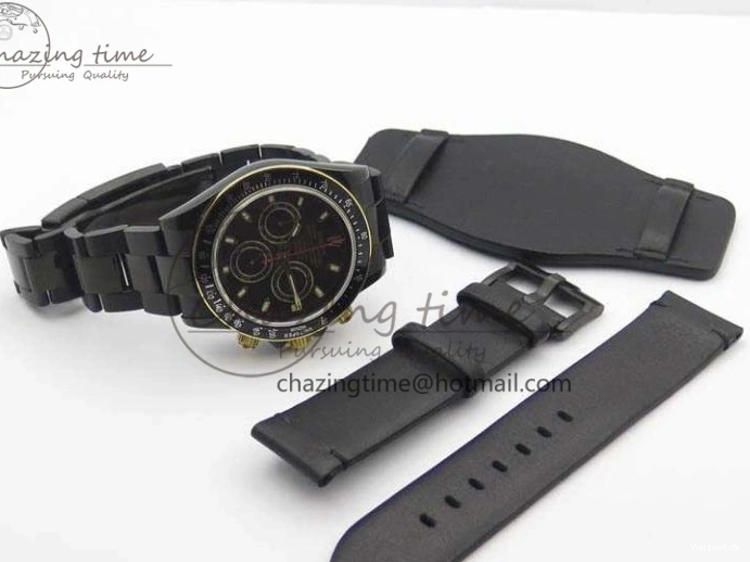 Bracelet Kravitz Daytona Black YG Best Maker On DLC DLC BP Dial Strap) A4130 Edition (Free Leather 0121